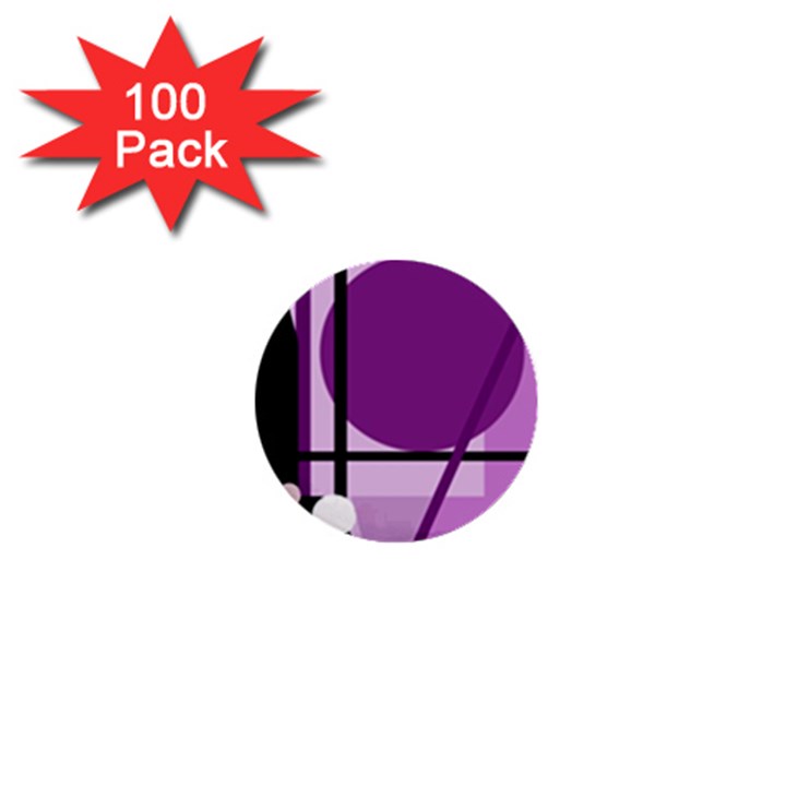 Purple geometrical abstraction 1  Mini Buttons (100 pack) 