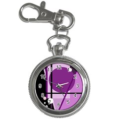 Purple Geometrical Abstraction Key Chain Watches by Valentinaart