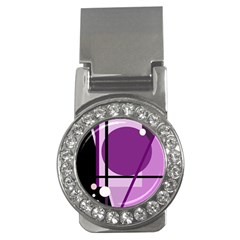 Purple Geometrical Abstraction Money Clips (cz)  by Valentinaart