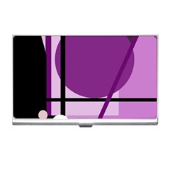 Purple Geometrical Abstraction Business Card Holders by Valentinaart