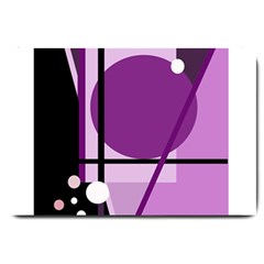 Purple Geometrical Abstraction Large Doormat  by Valentinaart