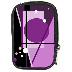 Purple Geometrical Abstraction Compact Camera Cases by Valentinaart