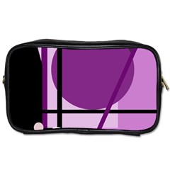 Purple Geometrical Abstraction Toiletries Bags by Valentinaart