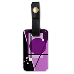 Purple Geometrical Abstraction Luggage Tags (one Side)  by Valentinaart