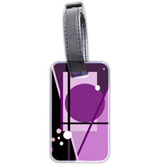 Purple Geometrical Abstraction Luggage Tags (two Sides) by Valentinaart