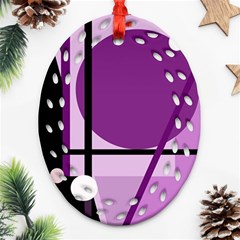 Purple Geometrical Abstraction Ornament (oval Filigree)  by Valentinaart