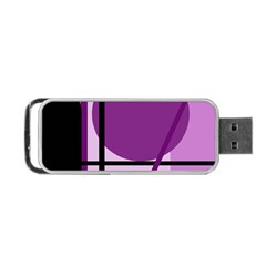 Purple Geometrical Abstraction Portable Usb Flash (two Sides) by Valentinaart