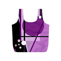 Purple Geometrical Abstraction Full Print Recycle Bags (s)  by Valentinaart