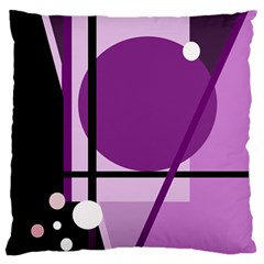 Purple Geometrical Abstraction Standard Flano Cushion Case (one Side) by Valentinaart