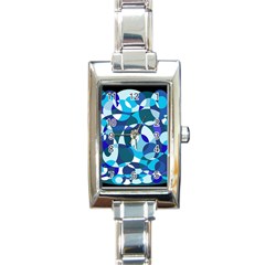 Blue Abstraction Rectangle Italian Charm Watch by Valentinaart