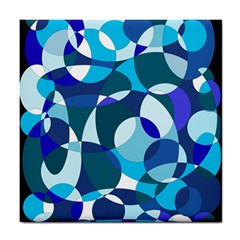 Blue Abstraction Tile Coasters by Valentinaart