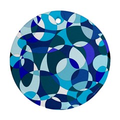 Blue Abstraction Ornament (round)  by Valentinaart