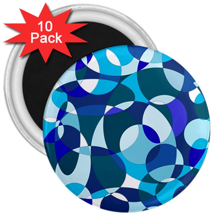 Blue abstraction 3  Magnets (10 pack) 