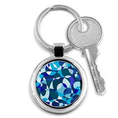 Blue Abstraction Key Chains (round)  by Valentinaart