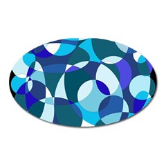 Blue Abstraction Oval Magnet by Valentinaart