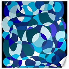 Blue Abstraction Canvas 20  X 20   by Valentinaart