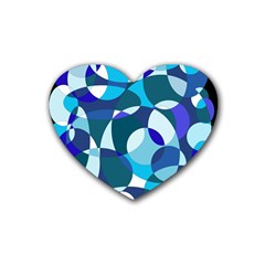 Blue Abstraction Heart Coaster (4 Pack)  by Valentinaart