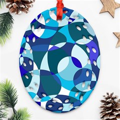 Blue Abstraction Ornament (oval Filigree)  by Valentinaart