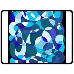 Blue Abstraction Double Sided Fleece Blanket (large)  by Valentinaart