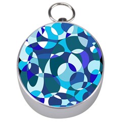 Blue Abstraction Silver Compasses by Valentinaart