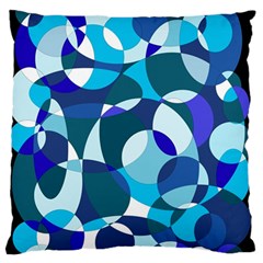 Blue Abstraction Large Flano Cushion Case (two Sides) by Valentinaart