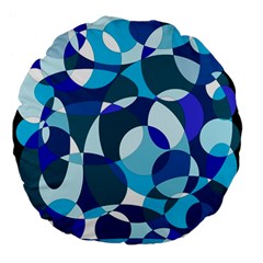 Blue Abstraction Large 18  Premium Flano Round Cushions by Valentinaart