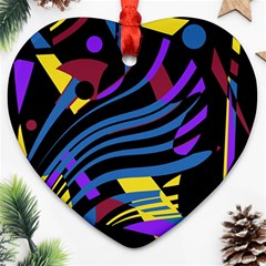 Optimistic Abstraction Heart Ornament (2 Sides) by Valentinaart