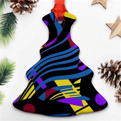 Optimistic Abstraction Christmas Tree Ornament (2 Sides) by Valentinaart