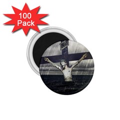 Jesus On The Cross At The Sea 1 75  Magnets (100 Pack) 