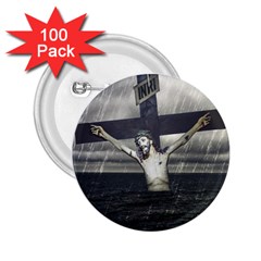 Jesus On The Cross At The Sea 2 25  Buttons (100 Pack) 