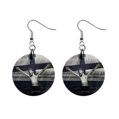 Jesus On The Cross At The Sea Mini Button Earrings by dflcprints