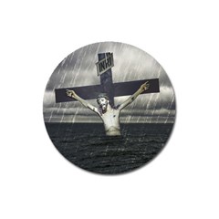 Jesus On The Cross At The Sea Magnet 3  (round) by dflcprints