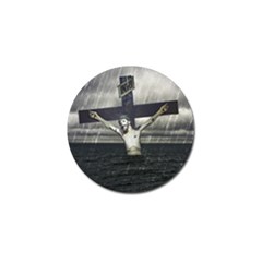 Jesus On The Cross At The Sea Golf Ball Marker (4 Pack)