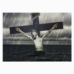 Jesus On The Cross At The Sea Large Glasses Cloth (2-side) by dflcprints