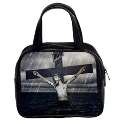 Jesus On The Cross At The Sea Classic Handbags (2 Sides) by dflcprints