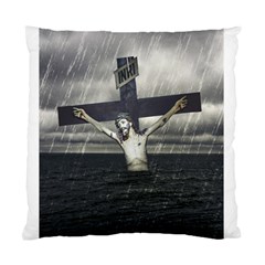 Jesus On The Cross At The Sea Standard Cushion Case (one Side) by dflcprints