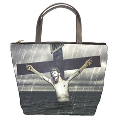 Jesus On The Cross At The Sea Bucket Bags by dflcprints