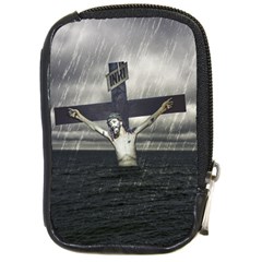 Jesus On The Cross At The Sea Compact Camera Cases by dflcprints