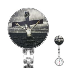 Jesus On The Cross At The Sea Stainless Steel Nurses Watch by dflcprints