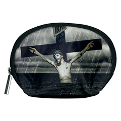 Jesus On The Cross At The Sea Accessory Pouches (medium)  by dflcprints