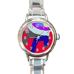 Crazy Abstraction Round Italian Charm Watch by Valentinaart