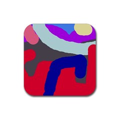 Crazy Abstraction Rubber Coaster (square)  by Valentinaart