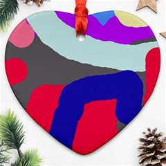 Crazy Abstraction Heart Ornament (2 Sides) by Valentinaart