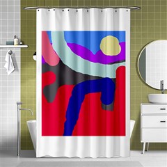 Crazy Abstraction Shower Curtain 48  X 72  (small)  by Valentinaart