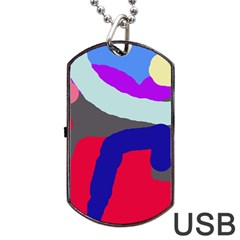 Crazy Abstraction Dog Tag Usb Flash (one Side) by Valentinaart