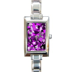 Purple Broken Glass Rectangle Italian Charm Watch by Valentinaart