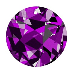 Purple Broken Glass Ornament (round)  by Valentinaart