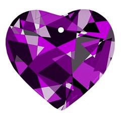 Purple Broken Glass Ornament (heart)  by Valentinaart