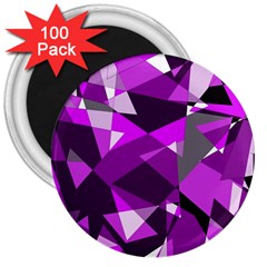 Purple Broken Glass 3  Magnets (100 Pack) by Valentinaart