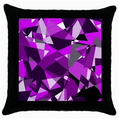 Purple Broken Glass Throw Pillow Case (black) by Valentinaart